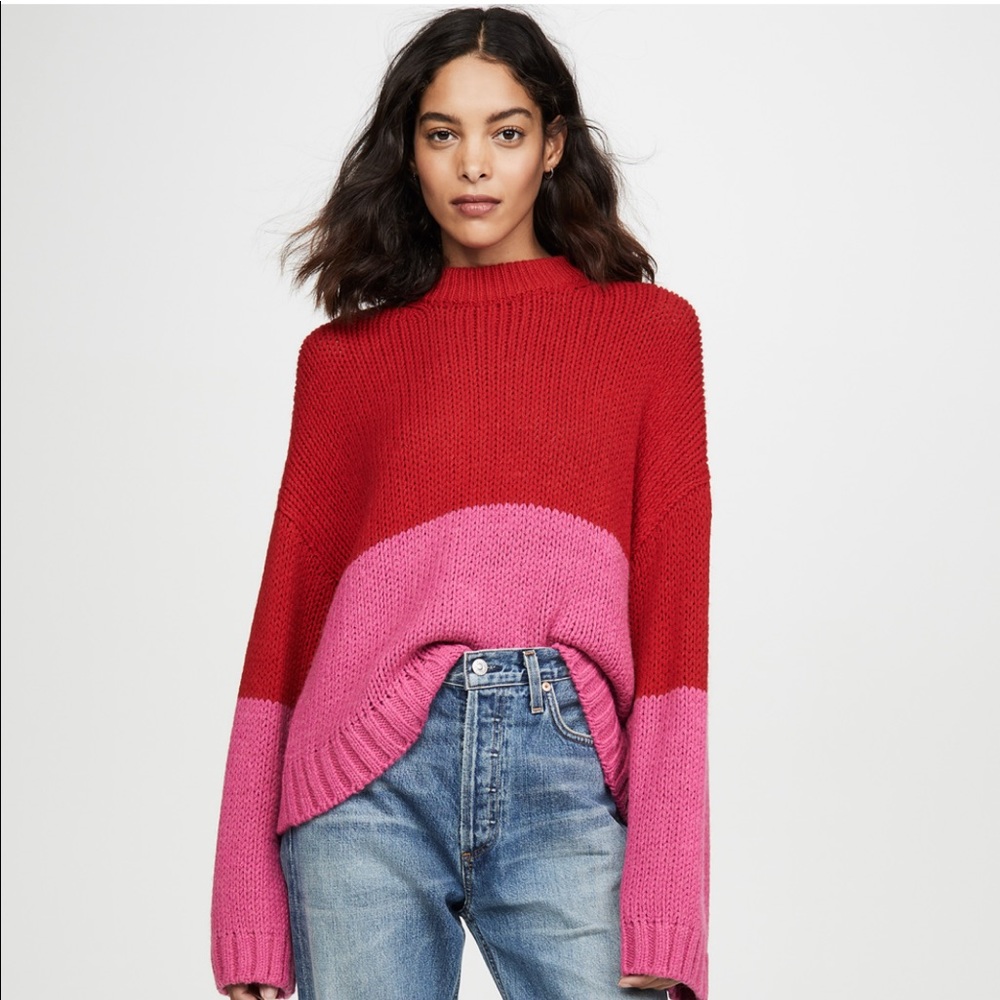 XiRENA Sundance Alpaca Red & Pink Sweater
